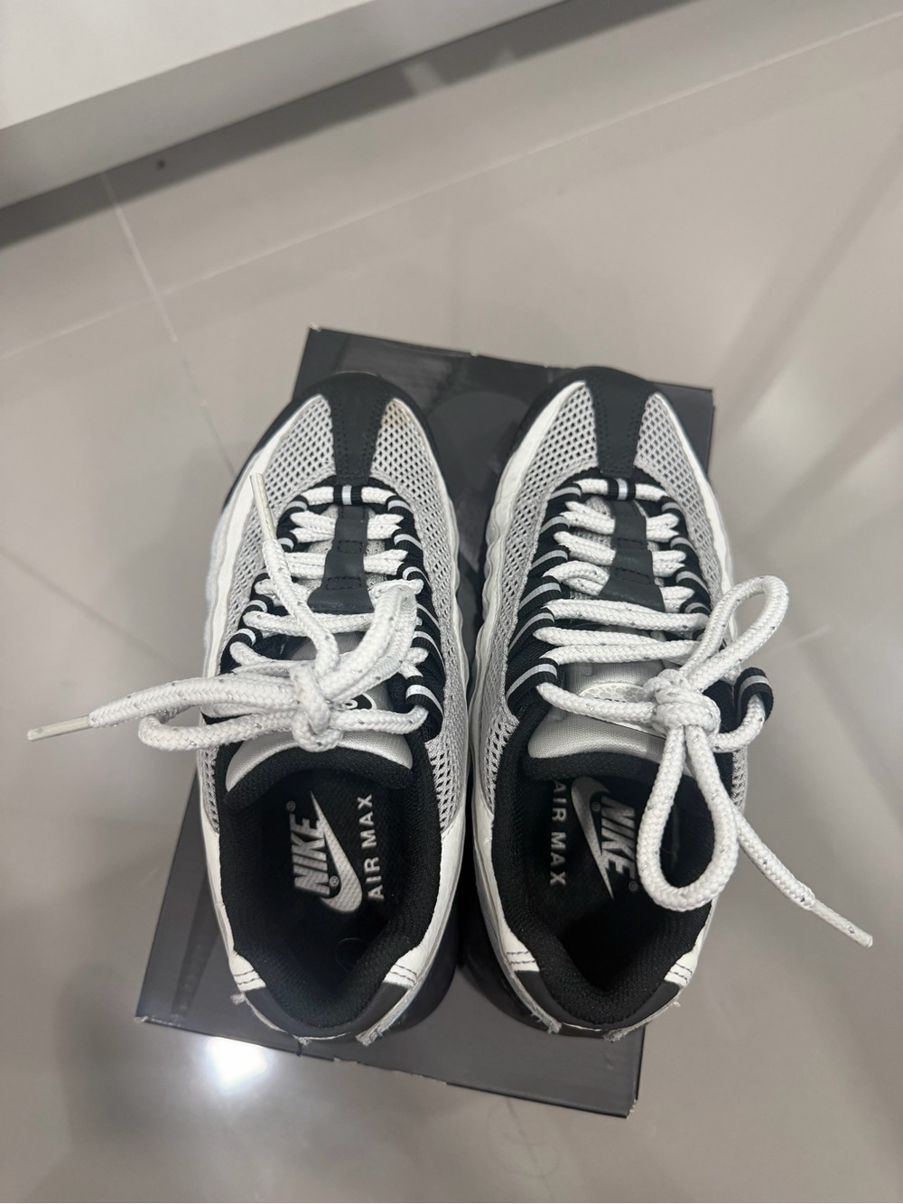 Nike Black and White Mesh Air Max Sneakers - Picture 10 of 11